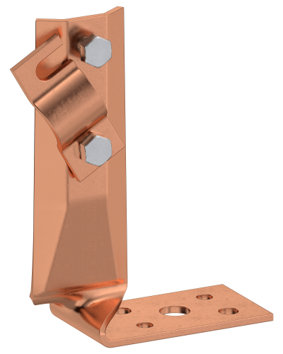 Держатель проводника круглого 6-10мм винтовой угловой скрученный h=70мм медь IEK (ZDP87-50-1-16-70) в Березниках Крепеж Pintop.ru