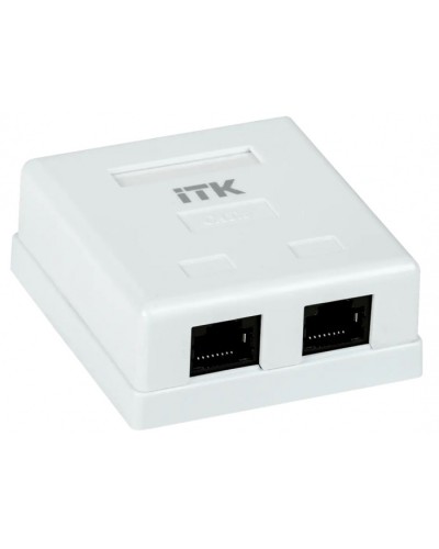 ITK Настенная информационная розетка RJ-45, кат.6, 2-порта (CS2-1C6U-22) в Березниках Коннекторы Pintop.ru