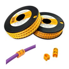 Клипса маркировочная на кабель диаметром 3.6–7.4 мм, символ "0", 500 шт., желтая LANMASTER LAN-MCC-EC20/500-YL