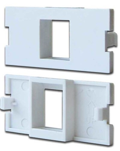 Вставка модульная на 1 кейстоун в розетку LAN-MB, белая LANMASTER LAN-MBP-1OK-WH в Березниках Коннекторы Pintop.ru