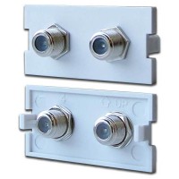 Вставка модульная с 2хF адаптерами в розетку LAN-MB, белая LANMASTER LAN-MBP-2TV/F-WH