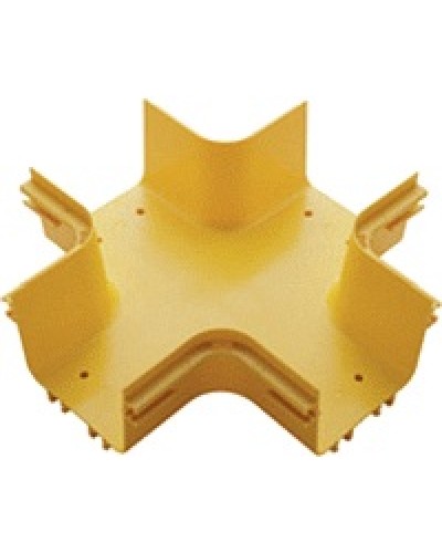 Х-соединитель оптического лотка 120 мм, желтый LANMASTER LAN-OT120-XT в Березниках Аксессуары для кабель-канала Pintop.ru