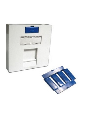 Вставка 45x45 на 1 кейстоун, угловая, со шторкой, маркировкой и иконками, белая LANMASTER LAN-SIP-23A-WH в Березниках Аксессуары для кабель-канала Pintop.ru