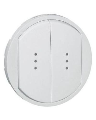 Лицевая панель для выключателя двойного с индикацией белый Celiane Legrand 068004 в Березниках Аксессуары для кабель-канала Pintop.ru