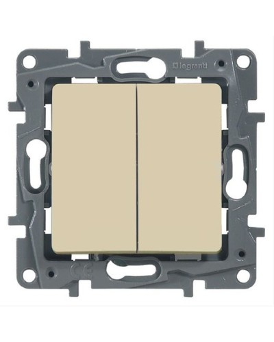 Выключатель двухклавишный 10 AX 250 В слоновая кость Etika Legrand 672302 в Березниках Аксессуары для кабель-канала Pintop.ru