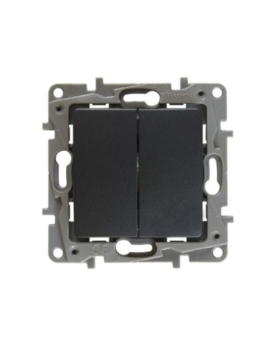 Переключатель двухклавишный Etika Plus 10 AX 250 В антрацит Legrand 672612 в Березниках Аксессуары для кабель-канала Pintop.ru
