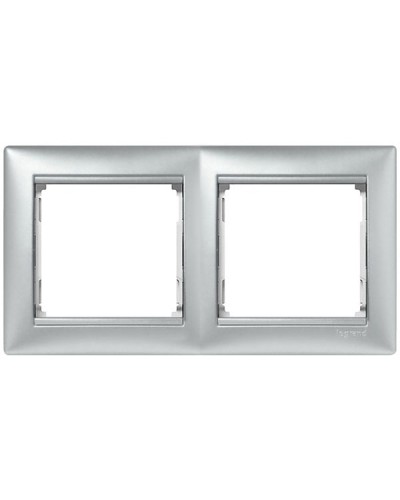 Рамка 2 поста горизонтальный монтаж алюминий Valena Legrand 770152 в Березниках Аксессуары для кабель-канала Pintop.ru