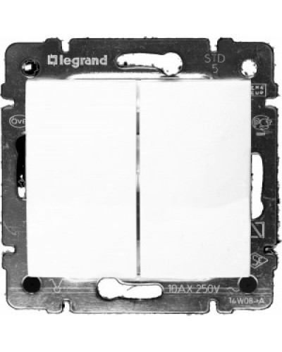 Переключатель на два направления двухклавишный Valena 10 AX 250 В белый Legrand 774408 в Березниках Аксессуары для кабель-канала Pintop.ru