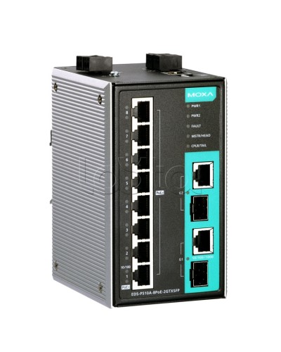 Коммутатор PoE 10-портовый Moxa EDS-P510A-8PoE-2GTXSFP-T в Березниках Коммутаторы Pintop.ru