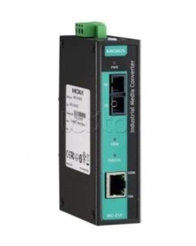 Медиаконвертер Ethernet 10/100BaseTX в 100BaseFX (SC) с расширенным диапазоном температур Moxa IMC-21A-S-SC-T в Березниках Медиаконвертеры Pintop.ru