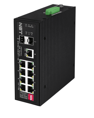 PoE коммутатор Fast Ethernet на 8 FE RJ45 PoE + 1 x GE RJ45 + 2 GE SFP порта NST NS-SW-8F3G-P/I в Березниках Коммутаторы Pintop.ru