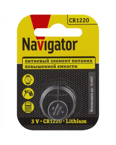Элемент питания Navigator 93 825 NBT-CR1220-BP1 в Березниках Электротехническое оборудование Pintop.ru