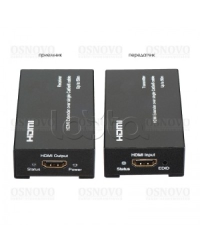Комплект для передачи HDMI по одному кабелю витой пары CAT5e/6 до 50м OSNOVO TA-Hi/1+RA-Hi/1 в Березниках Видеоусилители, Модуляторы, Делители Pintop.ru