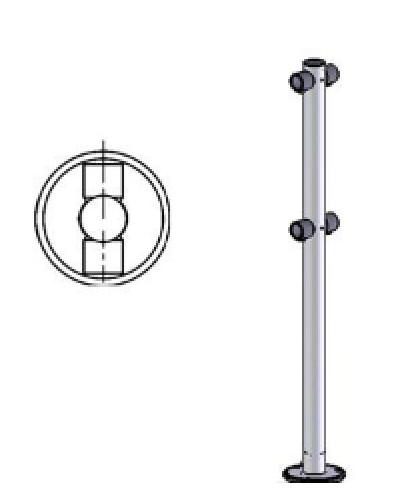 Стойка ограждения i-образная двухсторонняя Oxgard Стойка ограждения i-образная (ВЗР 1996.02) в Березниках Ограждения Pintop.ru