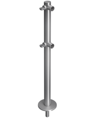 Стойка ограждения съемная L-образная с 2-мя полупетлями cправа Oxgard ВЗР 1996Р.20-02 в Березниках Ограждения Pintop.ru