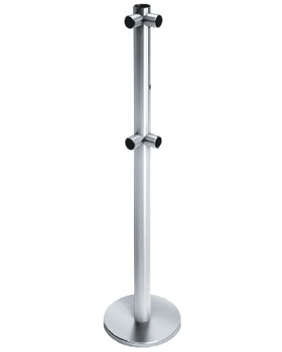 Стойка ограждения с отверстием под фиксатор L-образная, 2 муфты слева передвижная Oxgard ВЗР2442.09.22 в Березниках Ограждения Pintop.ru