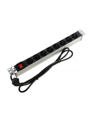 Блок розеток 1U, 8 розеток Schuko Rem R-16-8S-V-440-1.8 в Березниках Блоки розеток Pintop.ru