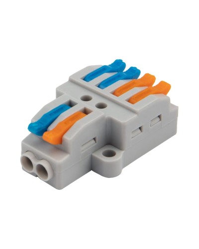 Разветвительная клемма СМК 2x2 2 полюса с монтажной площадкой 1 ввод 2 вывода (5 шт/уп) Rexant (07-5235-05) в Березниках Клеммные колодки Pintop.ru