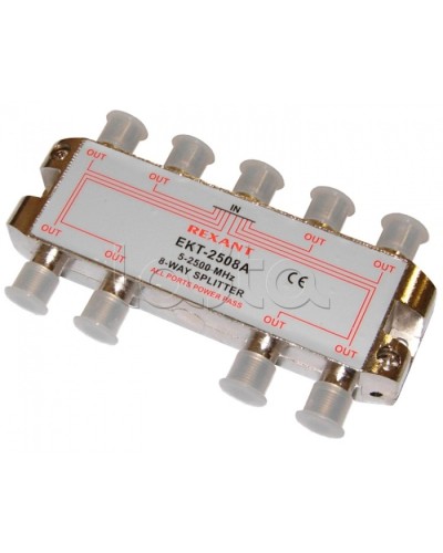 Делитель телевизионный ТВх8 под F разъём 5-2500 МГц СПУТНИК (5шт/уп) REXANT 05-6205 в Березниках Системы видеонаблюдения Pintop.ru