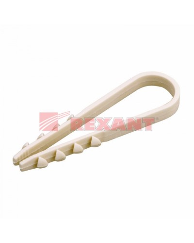 Дюбель-хомут 19-25, белый (100шт/уп) REXANT 07-4503 в Березниках Стяжки-хомуты Pintop.ru