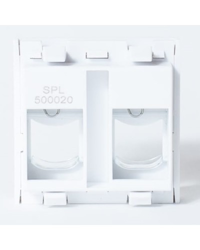 Лицевая панель45x45 мм, для 2 модулей Keystone SPL (500020) в Березниках Аксессуары для кабель-канала Pintop.ru