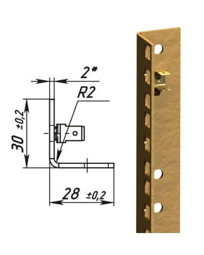 Направляющие L-образные для шкафов 42U (2 шт/уп.) TLK TLK-VNS2-L-42U в Березниках Полки для шкафов и стоек Pintop.ru