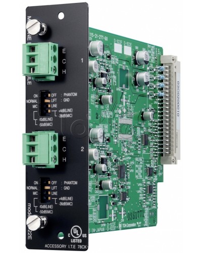 Модуль микрофонных / линейных входов (моно, 20 бит) TOA D-922E в Березниках Системы оповещения и трансляции TOA Pintop.ru