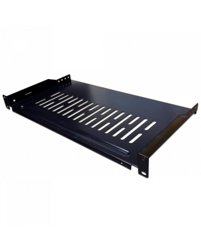 Полка фронтальная, с возможностью установки заднего фиксатора, 300 мм, 1U, 18 кг TWT (TWT-CB-SFBF300-1U/18) в Березниках Полки для шкафов и стоек Pintop.ru