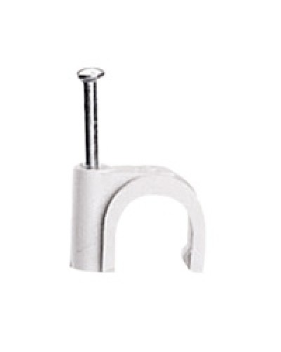 Скоба пластиковая с гвоздем, д.3 - 5 мм (200 шт/уп) в Березниках Крепежные изделия Pintop.ru