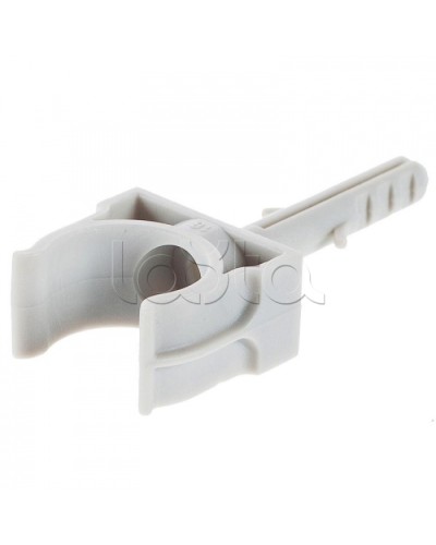 Держатель с дюбелем без шурупа для гофрированной или жесткой гладкой трубы D20 мм, без галогена Экопласт 41420HF в Березниках Держатели, клипсы, скобы Pintop.ru