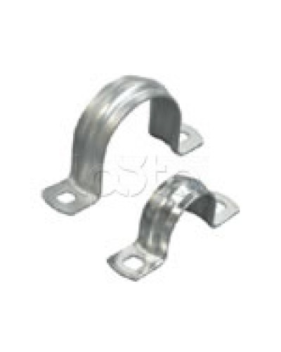 Скоба оцинкованная с двумя отверстиями для трубы D60-63 мм, м.о.8,5-6,0мм (1уп=50шт) Экопласт (43660P) в Березниках Держатели, клипсы, скобы Pintop.ru