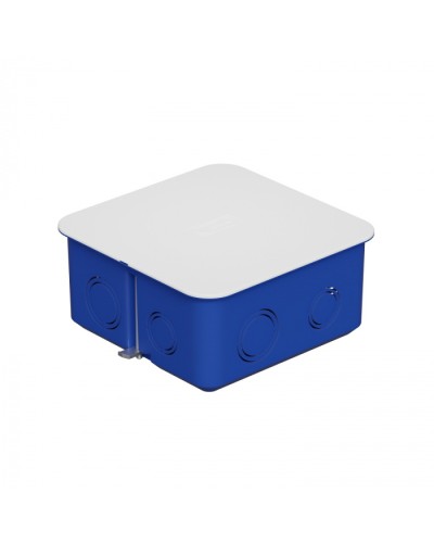 Коробка распределительная с крышкойдля г/к 100x100х50мм с металл. лапками, цвет синий IP30 Экопласт (44667) в Березниках Распределительные коробки Pintop.ru