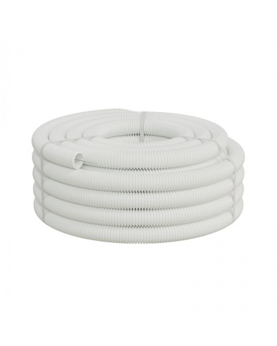 Труба ПП HF-FR гофрир. тяжелая, с зондом, без галогена, ПЛЛ 40мм Экопласт (61140HFR-W) - Труба ПП HF-FR гофрир. тяжелая, с зондом, без галогена, ПЛЛ диам.40мм ПВ-0 (20м) цвет белый 1 палл.=840м Экопласт в Березниках Труба гофрированная Pintop.ru