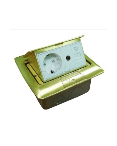 Люк встраиваемый на 1,5 модуля (45х45 мм) с коробкой, латунь, IP44 Экопласт 70023 в Березниках Системы лючков и колонн Pintop.ru