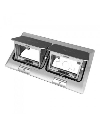 Люк в пол на 2x2 поста (45х45мм) в комплекте с коробкой и суппортом, сталь Экопласт (70027) в Березниках Системы лючков и колонн Pintop.ru