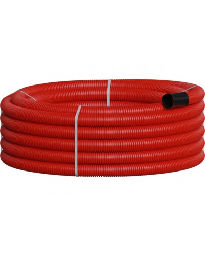 NR040 Двустенная труб.а ПНД гибкая, тип 450, SN29, с зондом, D40мм (20м) цвет красный Экопласт 801040-20 в Березниках Гладкая труба Pintop.ru