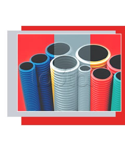 NR110 Двустенная труба ПНД жёсткая, тип 750, SN16, D110мм (1шт=6м) цвет красный Экопласт (80110-6) в Березниках Труба гофрированная Pintop.ru