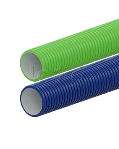 Вентиляционная труба гибкая двустенная для воздуховода (ПНД), антистатическая и антибактериальная D110мм, цвет синий (1шт=50м) Экопласт (803110BU) в Березниках Труба гофрированная Pintop.ru