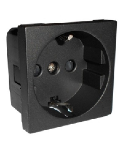 Розетка с заземляющими контактами и защитными шторками, (черный бархат) LK45 Экопласт (851408) в Березниках Аксессуары для кабель-канала Pintop.ru
