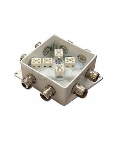 Коробка монтажная огнестойкая Гефест КМ-О (10к*10,0)-IP66-120х120, пять вводов в Березниках Распределительные коробки Pintop.ru