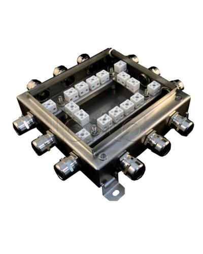 Коробка монтажная огнестойкая Гефест КМ-О (32к*10,0)-IP66 2020нерж, 12 вводов 200х200х60 в Березниках Распределительные коробки Pintop.ru