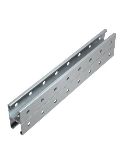 Страт-профиль двойной 41х41 L1200 мм s:2,0 (тройная перфорация) HD КМ-Профиль (2STPS41-41-1200 3P HD) в Березниках Аксессуары для лотков Pintop.ru