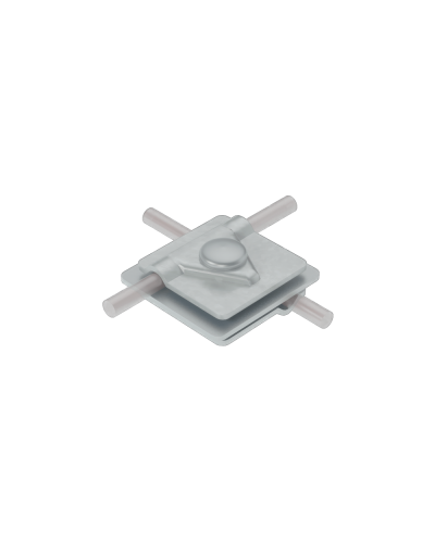 Универсальный соединитель для прутка Ø 5-10 мм с 3 пластинами 40х40 мм CU КМ-Профиль (3USM-D5-10 CU) в Березниках Аксессуары для лотков Pintop.ru