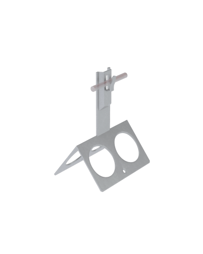 Коньковый держатель зажимной с широким основанием для прутка Ø 5-8 мм H80 мм CU КМ-Профиль (BKDZ-H80-D5-8 CU) в Березниках Монтажные материалы Pintop.ru