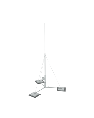 Вольностоящая молниеприемная мачта составная H8,1 м неразборное основание HD КМ-Профиль (TVMR-H8.1 HD) в Березниках Монтажные материалы Pintop.ru