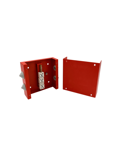 Коробка распределительная огнестойкая КРОПС, IP55, габаритные размеры 100х100х60 мм, для кабелей сечением до 4 мм2, 4 клеммы КМ-Профиль (FRJB-KM-ST4-4-04-КРОПС-IP55) в Березниках Распределительные коробки Pintop.ru