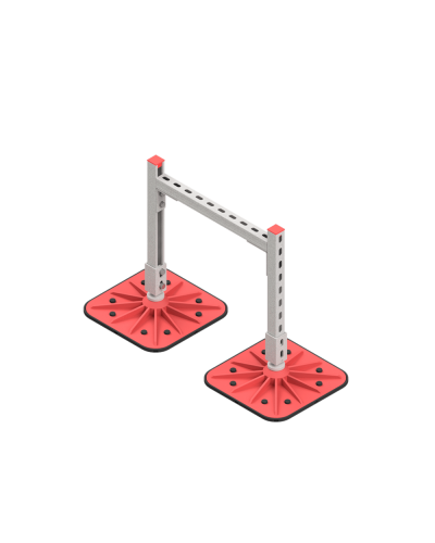 Опорная конструкция для горизонтальных прямоугольных воздуховодов и металлических лотков кабеленесущих систем TECHNORAPTOR FOOT 500х500 КМ-профиль (KM-TR-F-SSHRAD-500-500) в Березниках Системы видеонаблюдения Pintop.ru