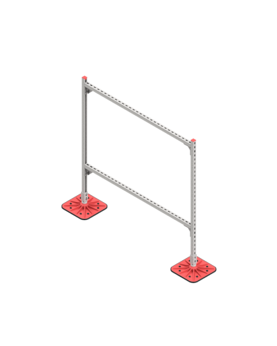 Опорная конструкция для горизонтальных прямоугольных воздуховодов и металлических лотков кабеленесущих систем TECHNORAPTOR FOOT 1500х1500 КМ-профиль (KM-TR-F-SSHRAD-1500-1500) в Березниках Системы видеонаблюдения Pintop.ru