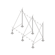 Опорная конструкция для установки нескольких солнечных панелей/коллекторов TECHNORAPTOR STEELFOOT КМ-профиль (KM-TR-STF-SSfMMPI-C)