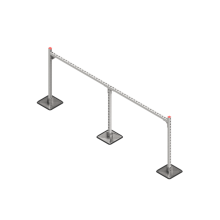Опорная конструкция для горизонтальных прямоугольных воздуховодов и металлических лотков кабеленесущих систем TECHNORAPTOR STEELFOOT 2500х1000 HD КМ-профиль (KM-TR-STF-SSHRAD-2500-1000 HD)